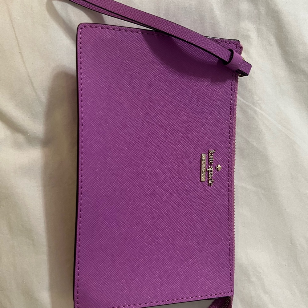 Kate Spade Purple Clutch with Gold-Tone Hardware